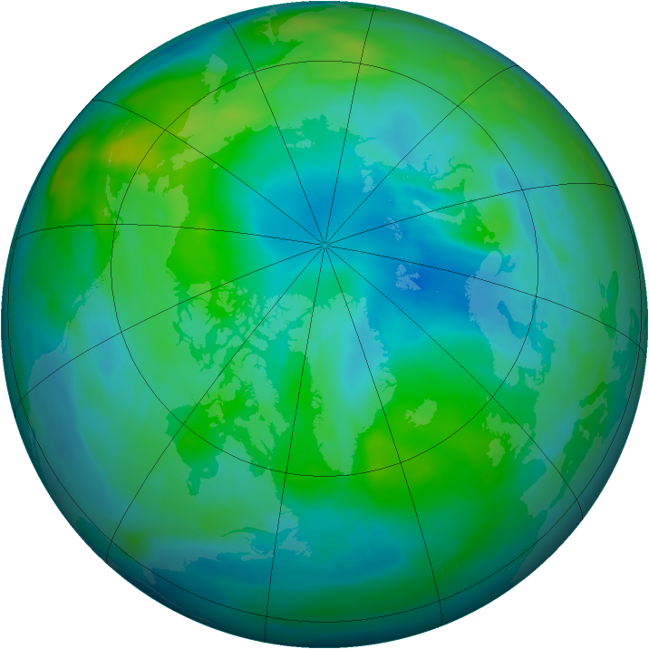 Arctic ozone map for 29 September 2010